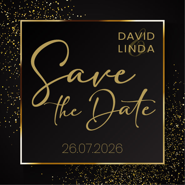 Save the date Luxe Zwart
