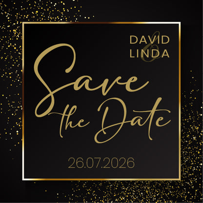 Save the date Luxe Zwart