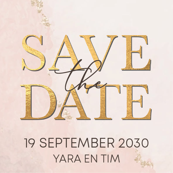 Save the date Trendy Goud